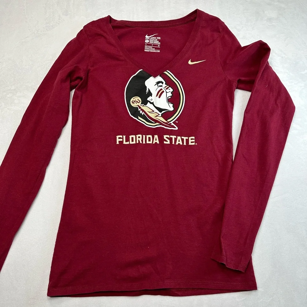 Nike Florida State Seminoles Game Day Long Sleeve V-neck Womens Size S
